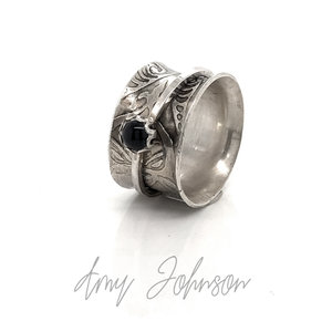 Black Onyx Spinner Ring