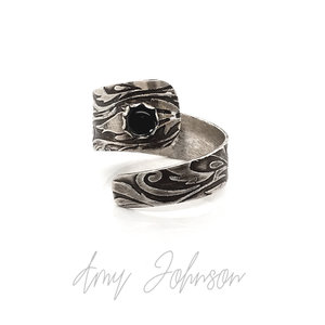 Black Onyx Adjustable Wrap Ring