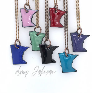 Choose Your Color Mini Minnesota State Necklace