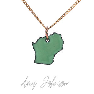 Choose Your Color Mini Wisconsin State Necklace