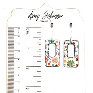 Retro Floral Enamel Earrings