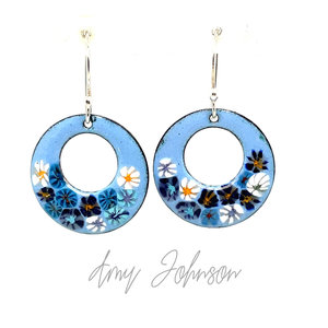 Azure Hoop Floral Earrings