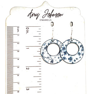 Indigo Flora Enamel Earrings
