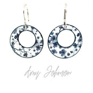Indigo Flora Enamel Earrings
