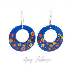 Blooms On Blue Earrings