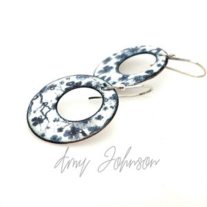 Indigo Flora Enamel Earrings