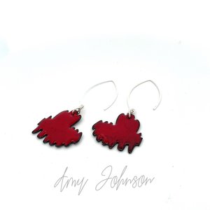 Abstract Heart Enamel Earrings