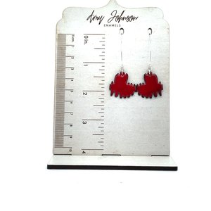 Abstract Heart Enamel Earrings