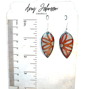 Luminous Copper Enamel Earrings