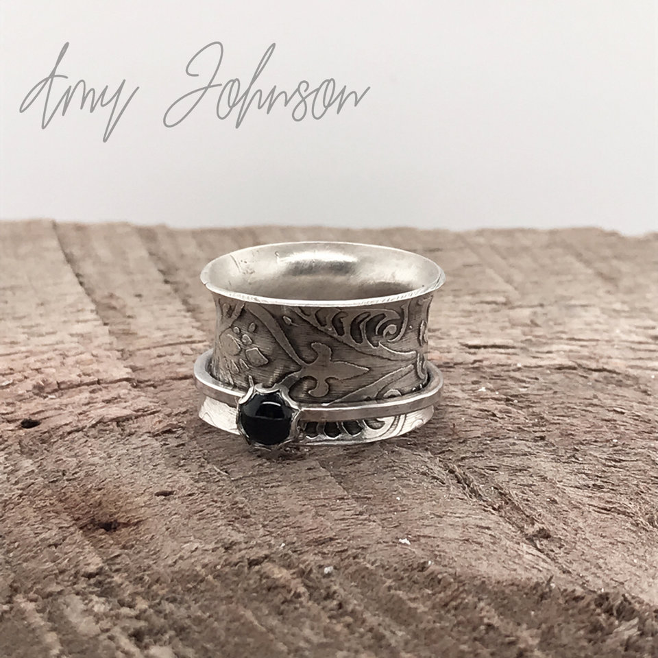 Black Onyx Spinner Ring