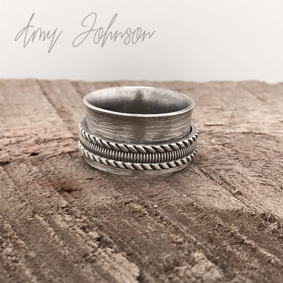 Texture Band Spinner Ring