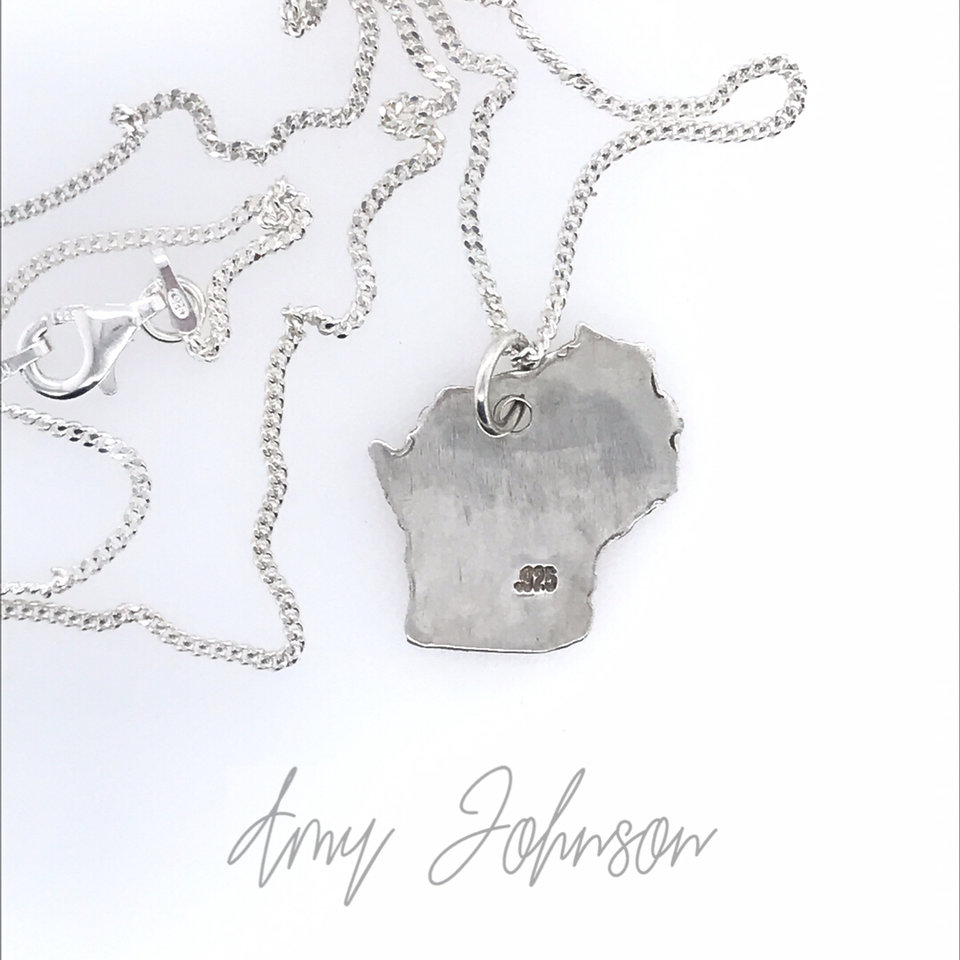 Wisconsin Geometric Sterling Silver Necklace