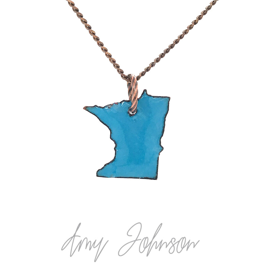 Choose Your Color Mini Minnesota State Necklace