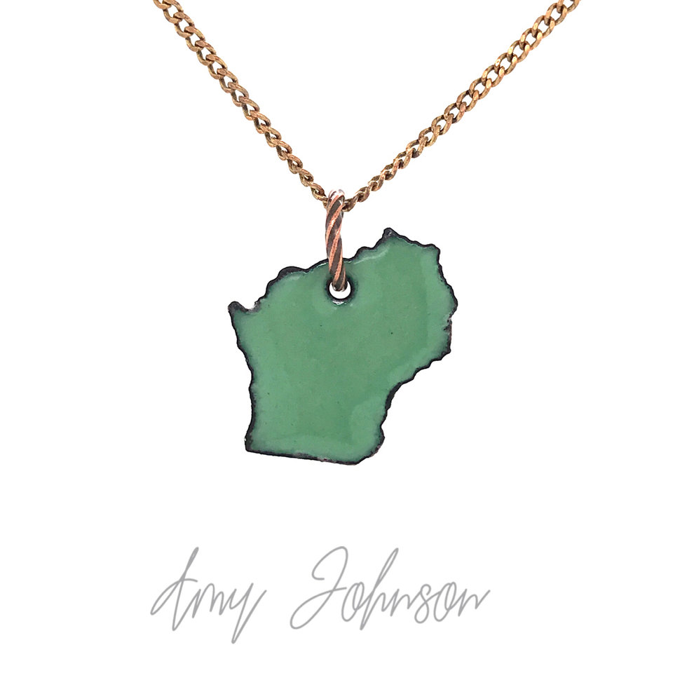 Choose Your Color Mini Wisconsin State Necklace