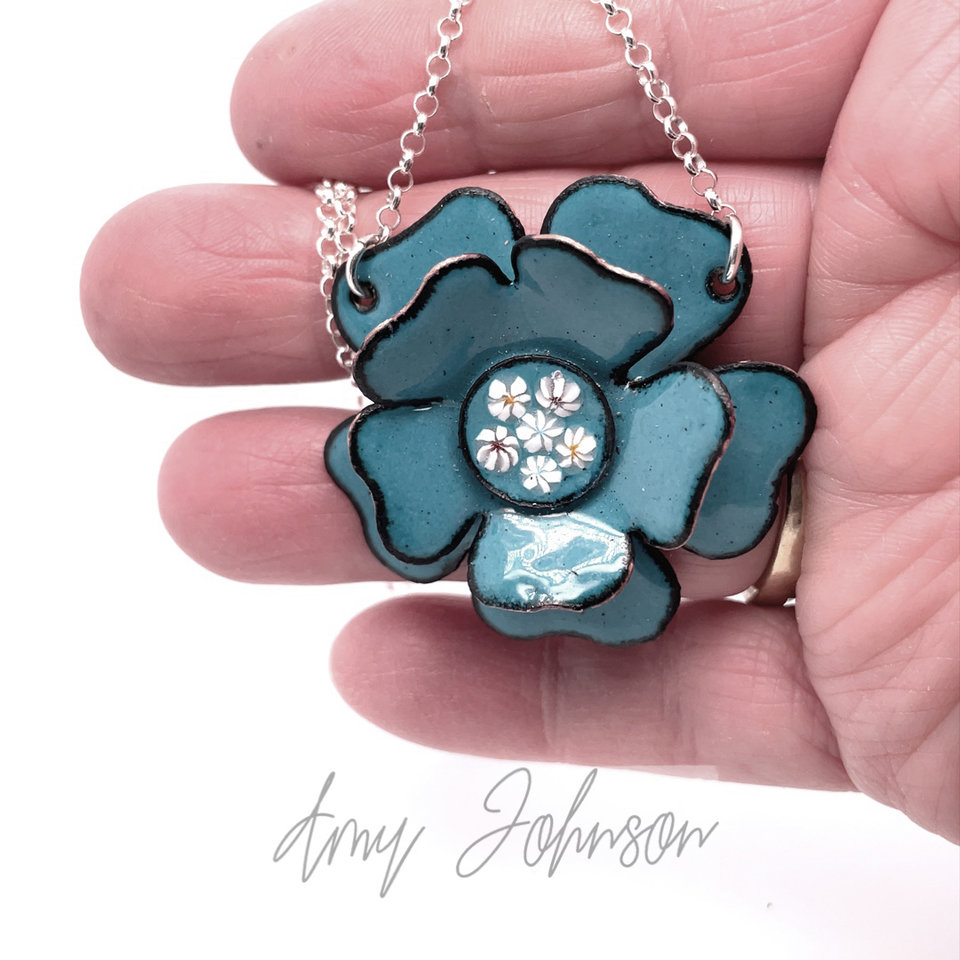 Teal Blossom Necklace