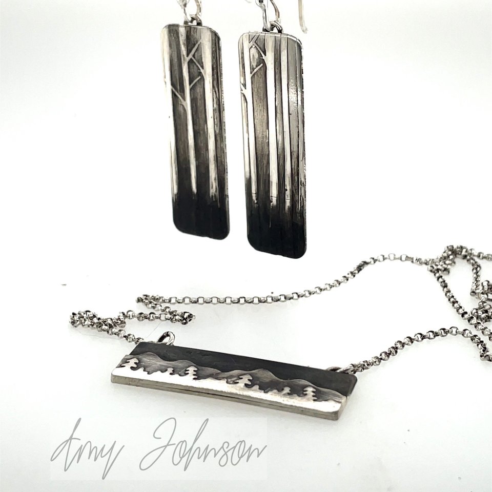 Mountain Trees Sterling Silver Earrings