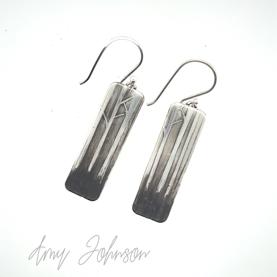 Mountain Trees Sterling Silver Earrings