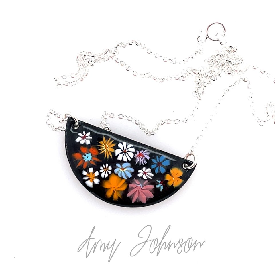 Half Moon Floral Necklace