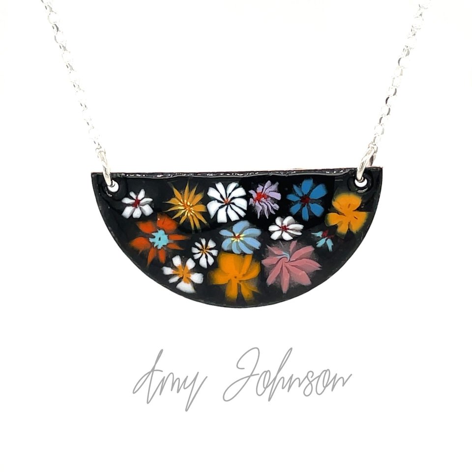 Half Moon Floral Necklace