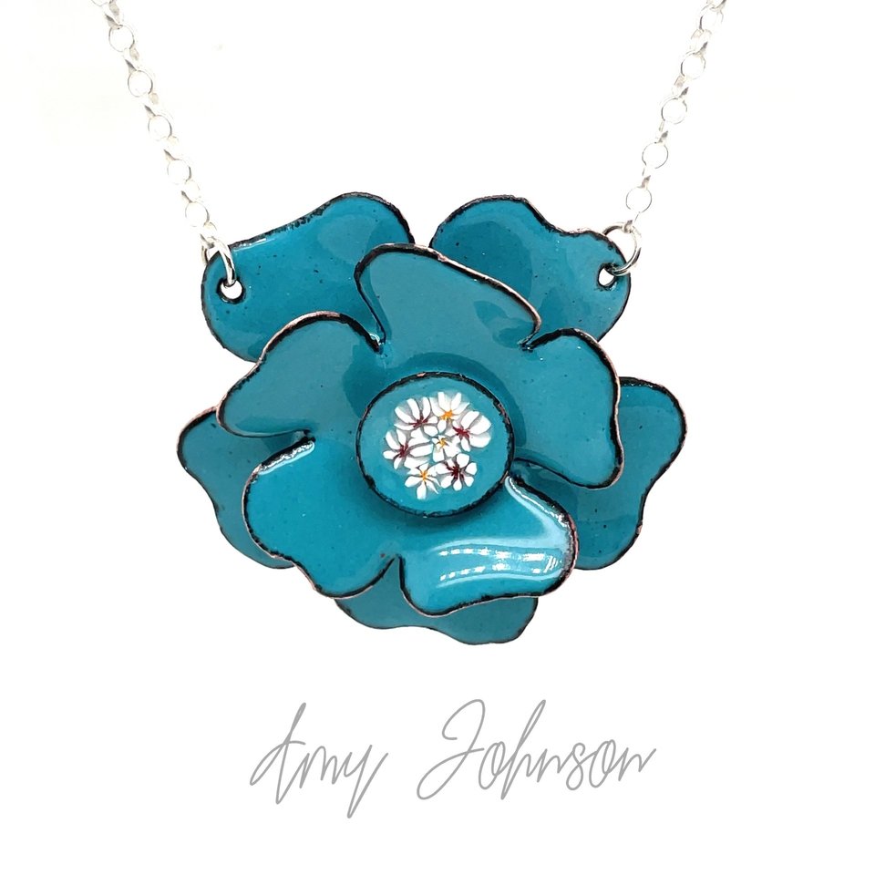 Teal Blossom Necklace