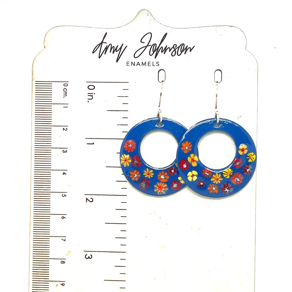 Blooms On Blue Earrings