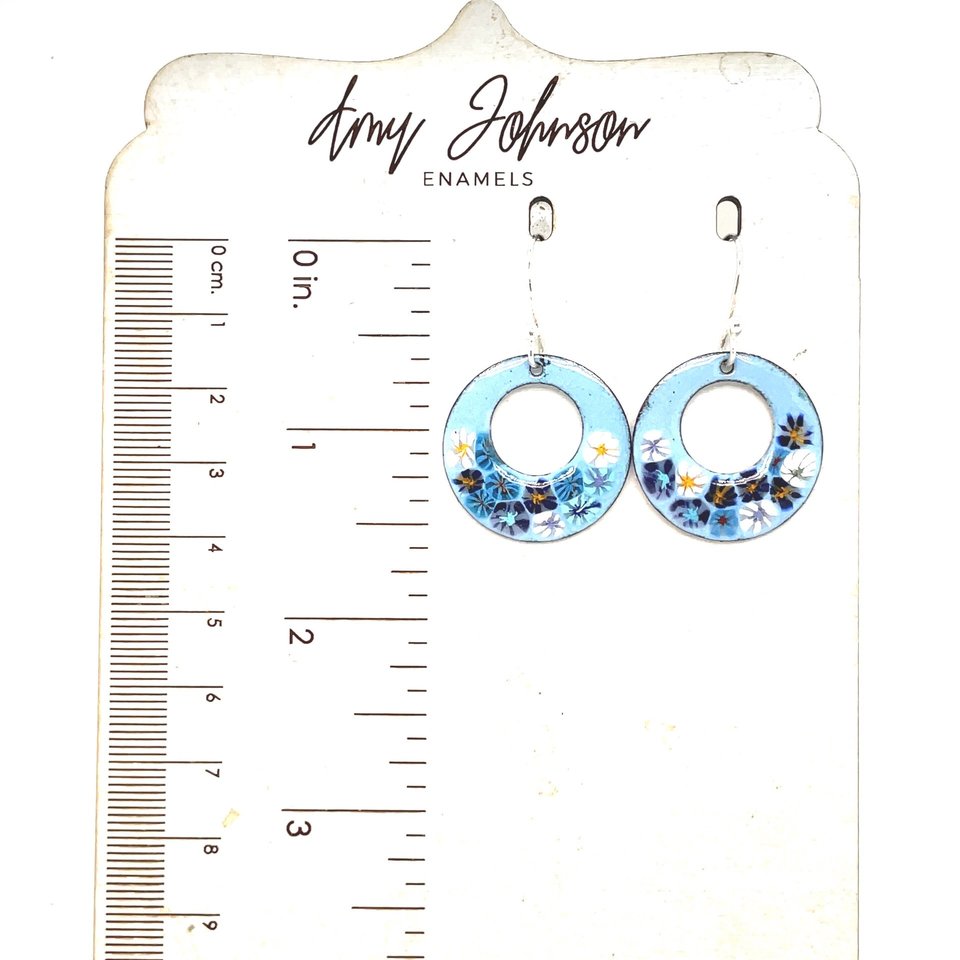 Azure Hoop Floral Earrings