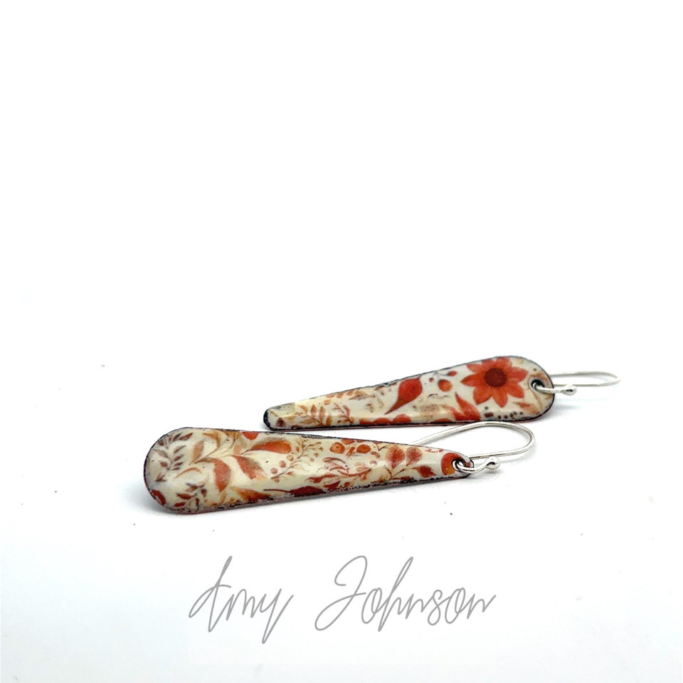 Autumnal Balance Enamel Earrings