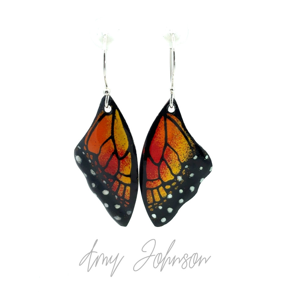 Monarch Enamel Earrings