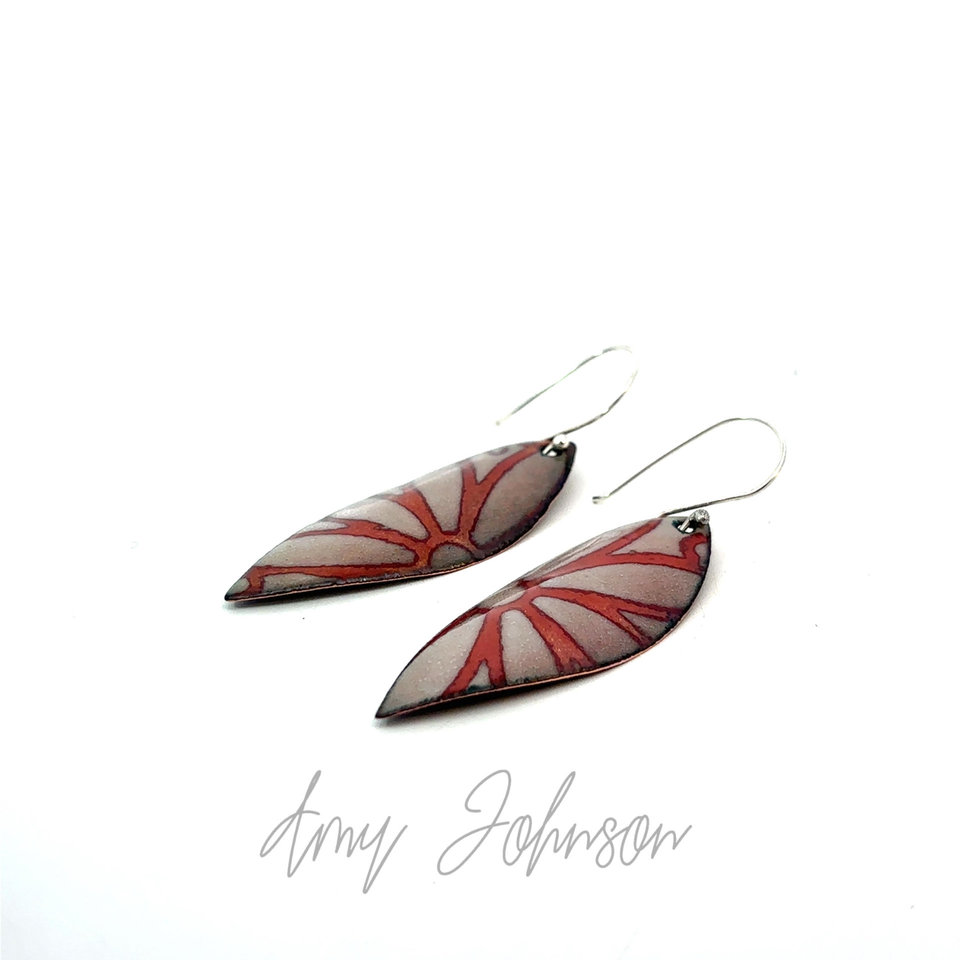 Luminous Copper Enamel Earrings