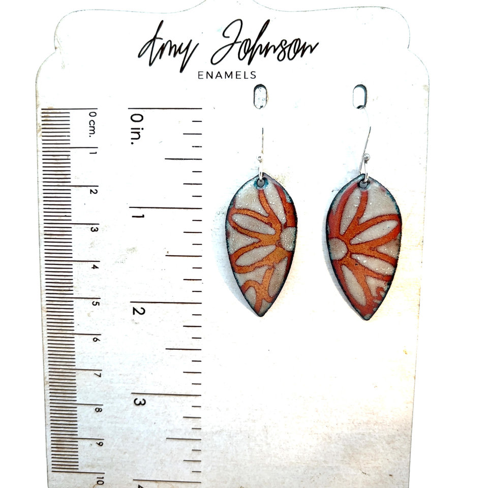 Luminous Copper Enamel Earrings