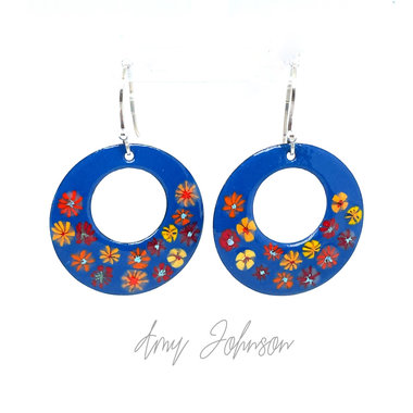 Blooms On Blue Earrings