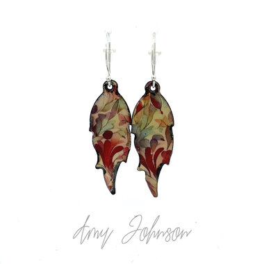 Autumnal Fire Enamel Earrings