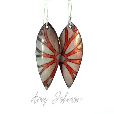 Luminous Copper Enamel Earrings