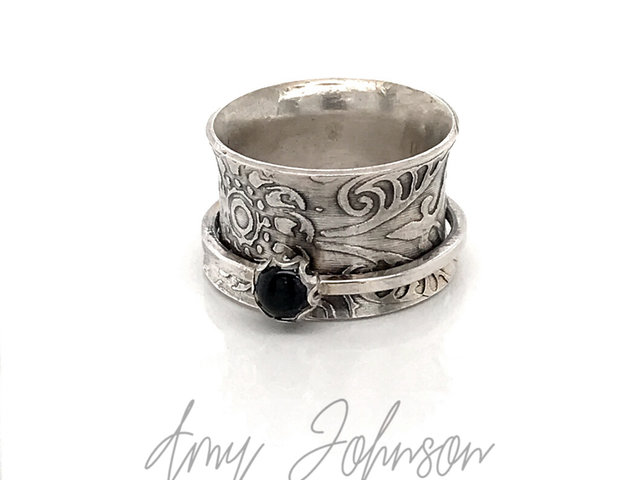 Black Onyx Spinner Ring