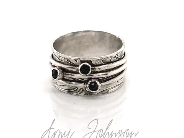 Three Spinners With Swarovski Crystals Spinner Ring