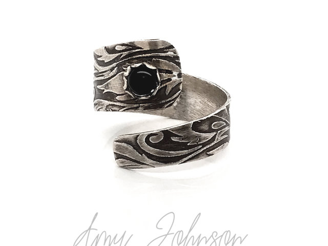 Black Onyx Adjustable Wrap Ring