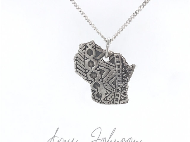 Wisconsin Geometric Sterling Silver Necklace