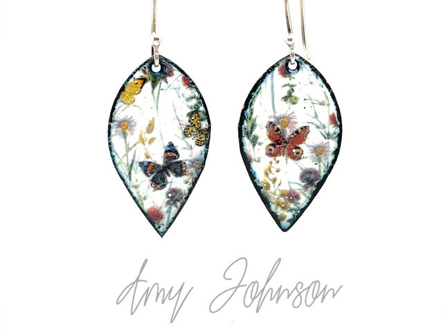 Fluttering Free Enamel Earrings