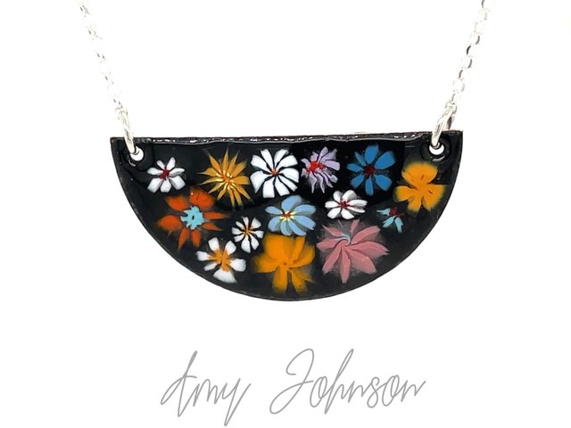 Half Moon Floral Necklace