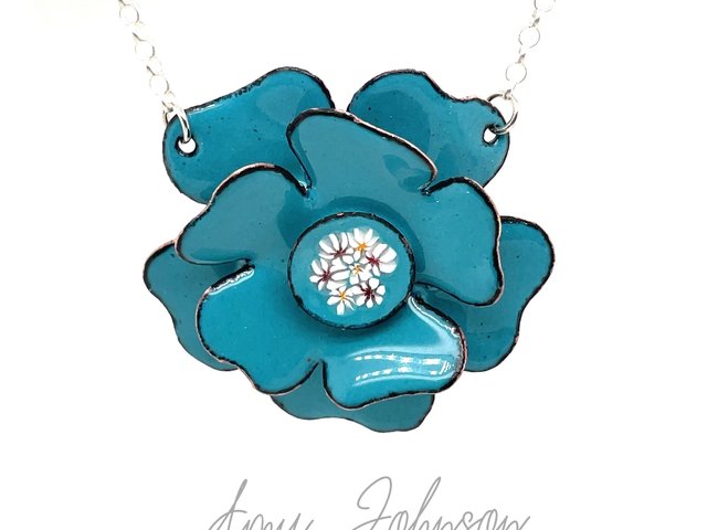 Teal Blossom Necklace