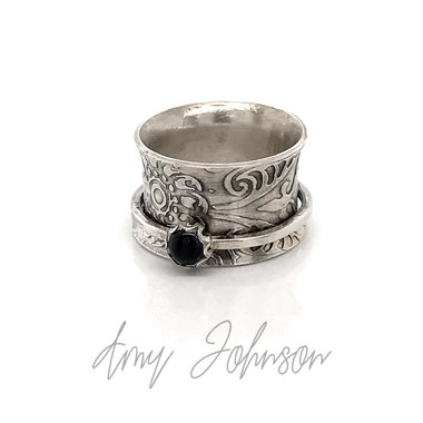 Black Onyx Spinner Ring